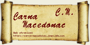 Čarna Macedonac vizit kartica